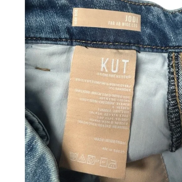 Kut From The Kloth Jodi High Rise Wide Leg  Blue Denim Women's Jeans  Size 12 - Picture 16 of 16